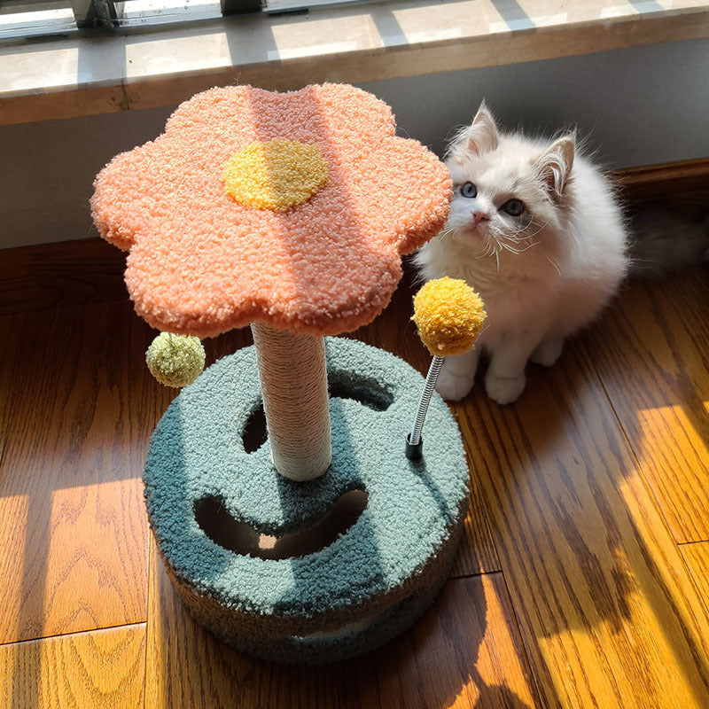 Flower cat scratch post